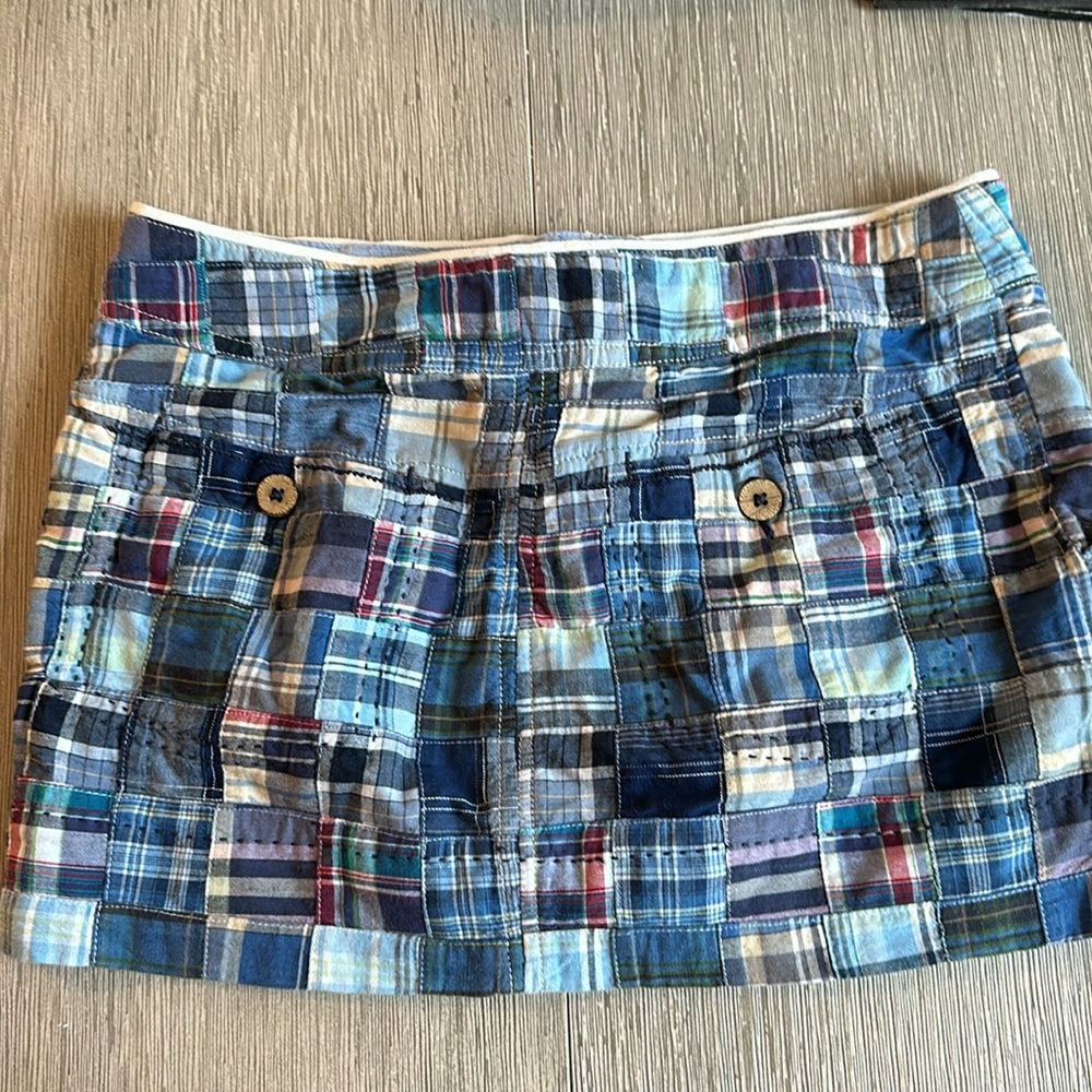 Adorable Blue Patchwork American Eagle Mini Skirt - image 3